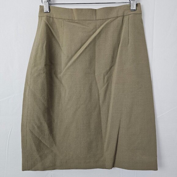 Vintage Calvin Klein Pencil Skirt Womens 6 Beige Wool Blend USA Preppy Boho - Picture 2 of 10